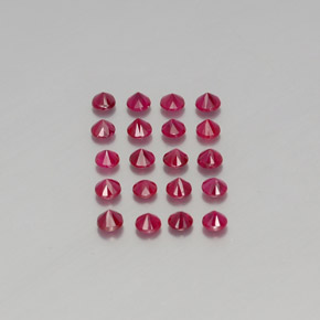 캐럿 천연 핑크 레드 루비 보석, 라운드 컷, 2.97 mm, VS-SI