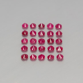 캐럿 천연 핑크 레드 루비 보석, 라운드 컷, 3.13 mm, VS-SI