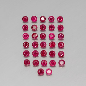 캐럿 천연 핑크 레드 루비 보석, 라운드 컷, 2.86 mm, VS-SI