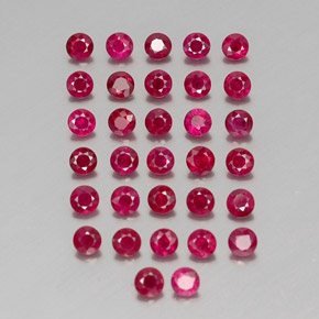 캐럿 천연 핑크 레드 루비 보석, 라운드 컷, 2.86 mm, VS-SI