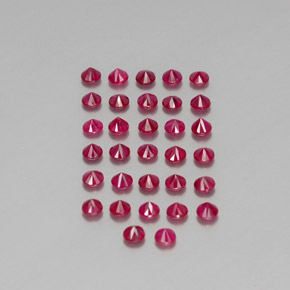 캐럿 천연 핑크 레드 루비 보석, 라운드 컷, 2.86 mm, VS-SI