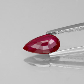 1.02캐럿 천연 핑크 레드 루비, 배 모양, 8.4×4.7 mm, VS