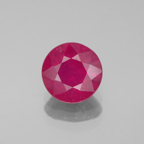 1.63캐럿 천연 핑크 레드 루비, 라운드 컷, 7.00 mm, VS-SI