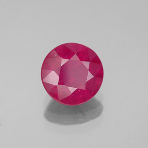 1.63캐럿 천연 핑크 레드 루비, 라운드 컷, 7.00 mm, VS-SI