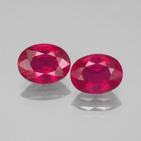 캐럿 천연 바이올렛 레드 루비 보석, 타원형 컷, 7.9×6.1 mm, VS-SI