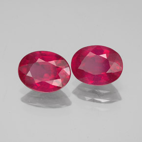 캐럿 천연 바이올렛 레드 루비 보석, 타원형 컷, 7.9×6.1 mm, VS-SI