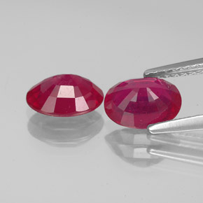 캐럿 천연 바이올렛 레드 루비 보석, 타원형 컷, 7.9×6.1 mm, VS-SI
