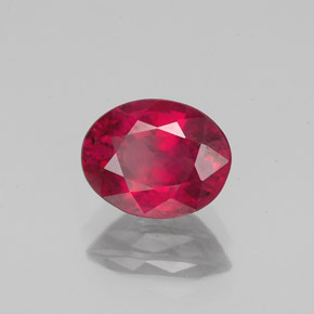 1.57캐럿 천연 핑크 레드 루비, 타원형 컷, 7.7×6 mm, VS-SI
