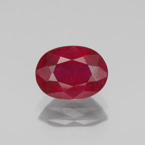1.73캐럿 천연 핑크 레드 루비, 타원형 컷, 8×6 mm, SI