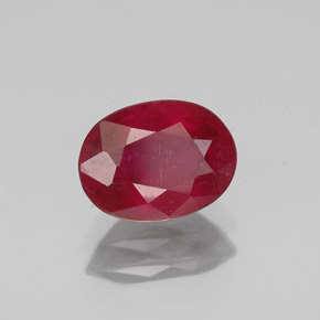 1.73캐럿 천연 핑크 레드 루비, 타원형 컷, 8×6 mm, SI