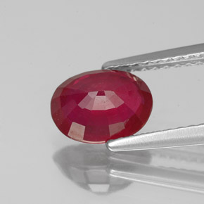 1.73캐럿 천연 핑크 레드 루비, 타원형 컷, 8×6 mm, SI