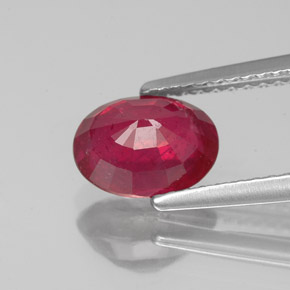 1.87캐럿 천연 핑크 레드 루비, 타원형 컷, 8.1×6.1 mm, VS-SI