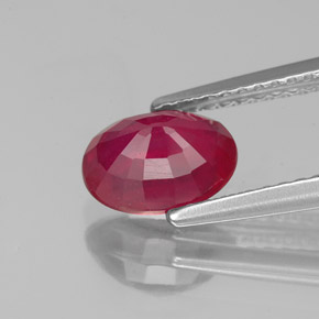 1.60캐럿 천연 핑크 레드 루비, 타원형 컷, 7.8×5.8 mm, VS-SI