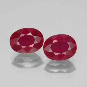 캐럿 천연 핑크 레드 루비 보석, 타원형 컷, 7.7×6.1 mm, VS-SI