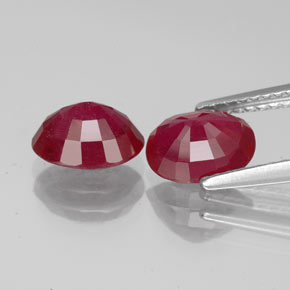 캐럿 천연 핑크 레드 루비 보석, 타원형 컷, 7.7×6.1 mm, VS-SI