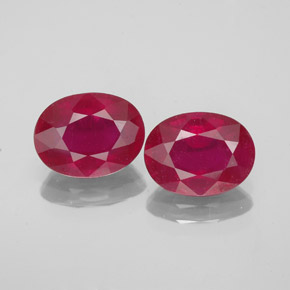 캐럿 천연 핑크 레드 루비 보석, 타원형 컷, 8.2×6.2 mm, VS-SI