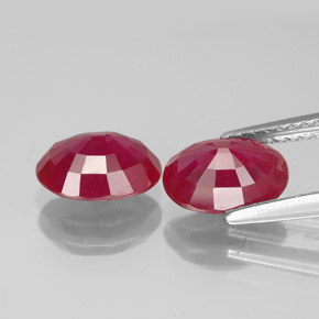 캐럿 천연 핑크 레드 루비 보석, 타원형 컷, 8.2×6.2 mm, VS-SI