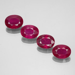 캐럿 천연 바이올렛 레드 루비 보석, 타원형 컷, 8.1×6.2 mm, VS-SI