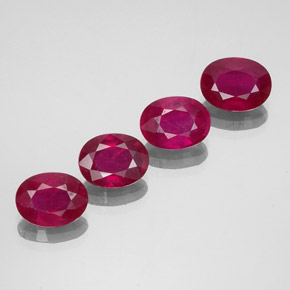 캐럿 천연 바이올렛 레드 루비 보석, 타원형 컷, 8.1×6.2 mm, VS-SI