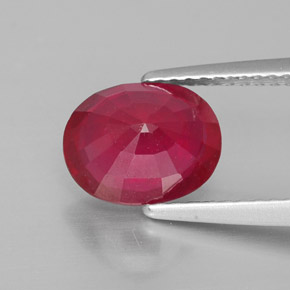 2.52캐럿 천연 핑크 레드 루비, 타원형 컷, 8.9×7 mm, VS-SI