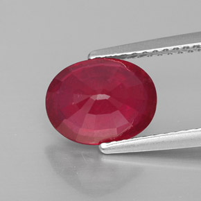 2.81캐럿 천연 핑크 레드 루비, 타원형 컷, 9.2×7.2 mm, VS-SI