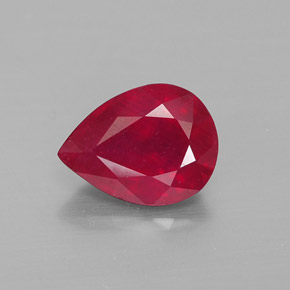 2.08캐럿 천연 핑크 레드 루비, 배 모양, 9×6.8 mm, VS-SI