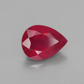 2.08캐럿 천연 핑크 레드 루비, 배 모양, 9×6.8 mm, VS-SI