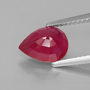 2.08캐럿 천연 핑크 레드 루비, 배 모양, 9×6.8 mm, VS-SI