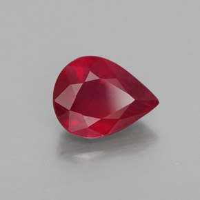 2.09캐럿 천연 핑크 레드 루비, 배 모양, 8.8×6.7 mm, VS-SI