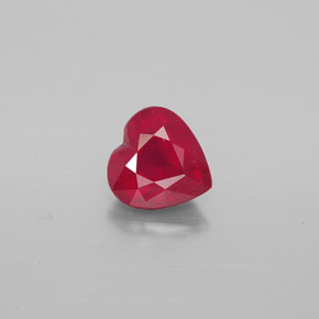 1.51캐럿 천연 핑크 레드 루비, 하트 모양, 6.8×6.7 mm, VS-SI
