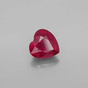 1.91캐럿 천연 핑크 레드 루비, 하트 모양, 7.2×7.1 mm, VS-SI