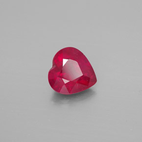 1.38캐럿 천연 핑크 레드 루비, 하트 모양, 7×6.8 mm, VS-SI