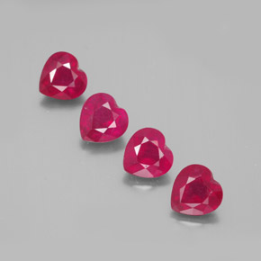 캐럿 천연 핑크 레드 루비 보석, 하트 모양, 6.2×6.1 mm, VS-SI