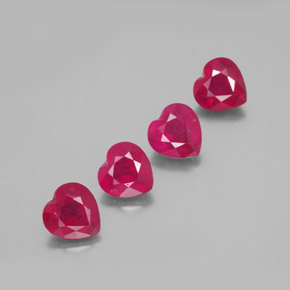 캐럿 천연 핑크 레드 루비 보석, 하트 모양, 6.2×6.1 mm, VS-SI