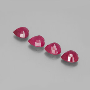 캐럿 천연 핑크 레드 루비 보석, 하트 모양, 6.2×6.1 mm, VS-SI