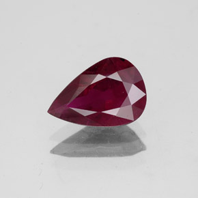 2.09캐럿 천연 레드 루비, 배 모양, 9.9×6.8 mm, VS-SI