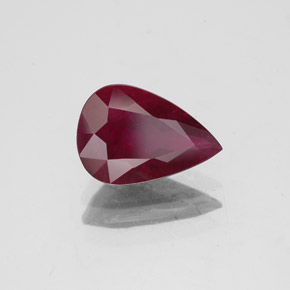 2.09캐럿 천연 레드 루비, 배 모양, 9.9×6.8 mm, VS-SI