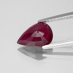2.09캐럿 천연 레드 루비, 배 모양, 9.9×6.8 mm, VS-SI
