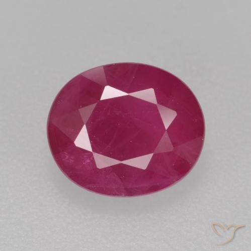 1.37ct 자연스러운 붉은빛이 도는 핑크 루비, 타원형, VS-SI