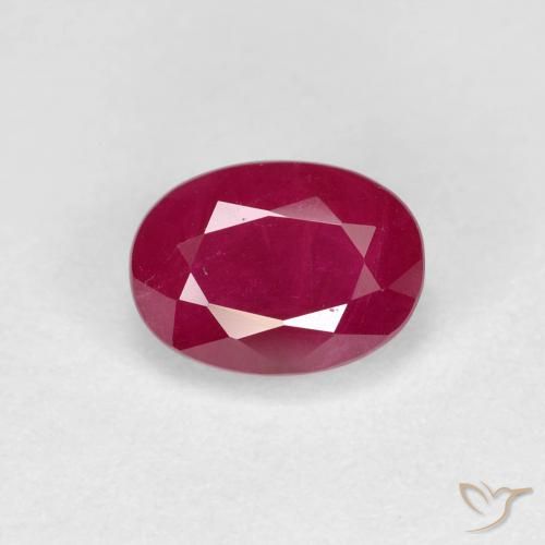 1.28ct 자연스러운 미디엄 레드 루비, 타원형, VS-SI