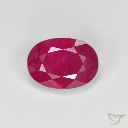 1.23ct 자연스러운 분홍빛이 도는 빨강 루비, 타원형, VS-SI