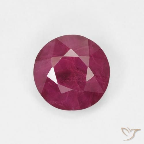 0.82ct 자연스러운 딥 레드 루비, 둥근, VS-SI