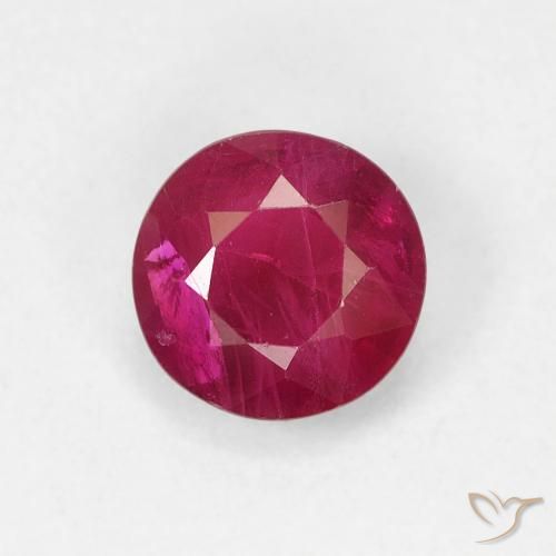 0.76ct 자연스러운 다크 레드 루비, 둥근, VS-SI