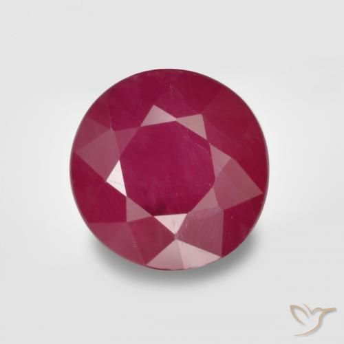 0.97ct 자연스러운 분홍빛이 도는 빨강 루비, 둥근, VS-SI