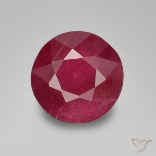 0.94ct 자연스러운 미디엄 레드 루비, 둥근, VS-SI