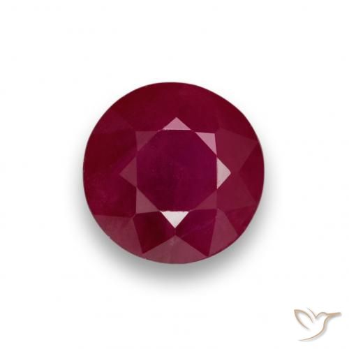 0.98ct 자연스러운 미디엄 레드 루비, 둥근, VS-SI
