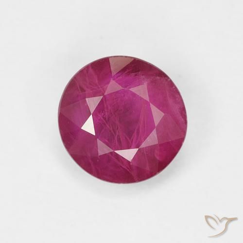 0.80ct 자연스러운 분홍빛이 도는 빨강 루비, 둥근, VS-SI