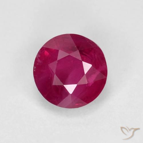 0.94ct 자연스러운 미디엄 레드 루비, 둥근, VS-SI