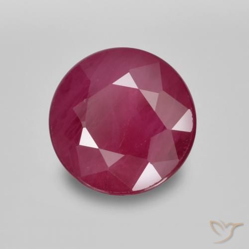 0.88ct 자연스러운 미디엄 레드 루비, 둥근, VS-SI