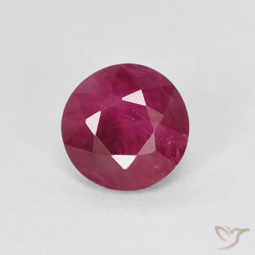 0.83ct 자연스러운 분홍빛이 도는 빨강 루비, 둥근, VS-SI